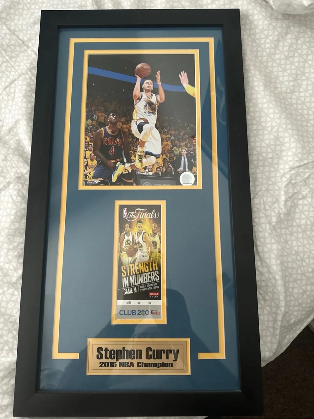 Stephen Curry 2015 NBA Champion Framed Collage - Blue & Gold